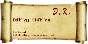 Déry Klára névjegykártya