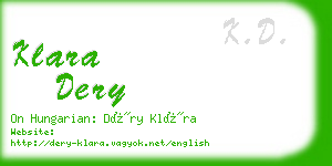 klara dery business card